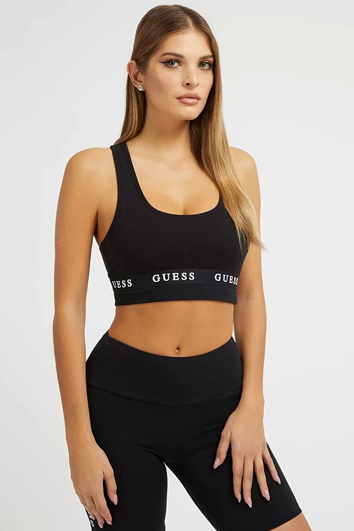 Guess Logo Şeritli Yuvarlak Yaka Aline Spor  Kadın  Sütyen