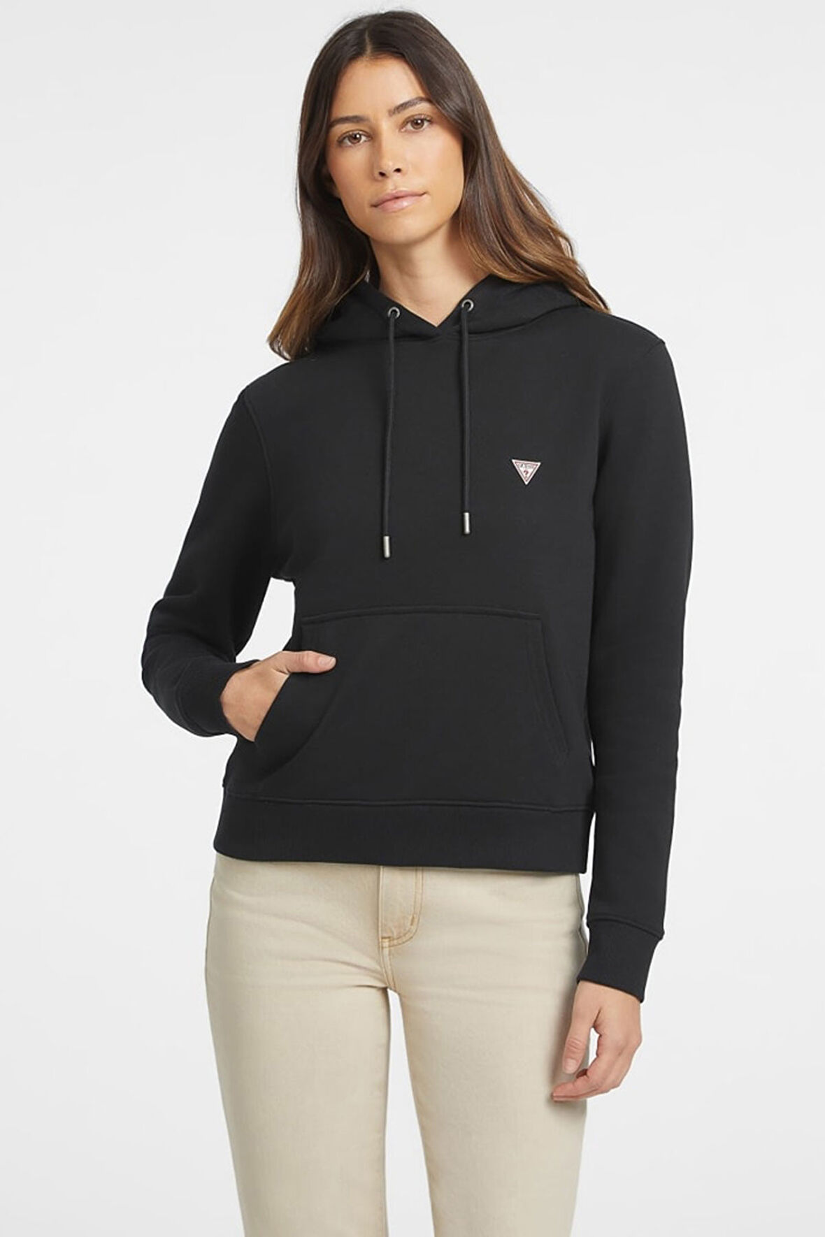 Kadın GJ Mini Patch Kapüşonlu Sweatshirt - Siyah  | XL