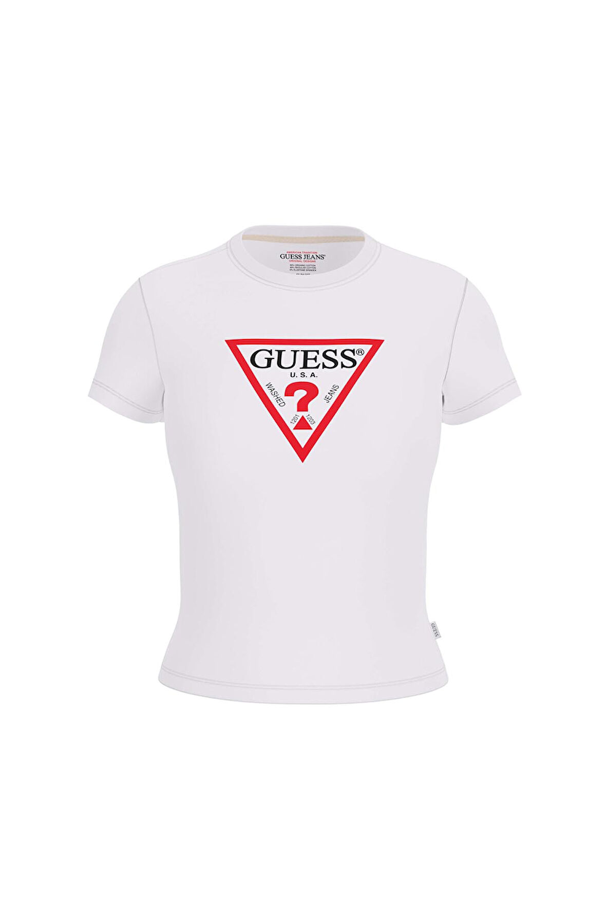 Kadın Gj SS CN Slim Iconic T-Shirt - Beyaz | S