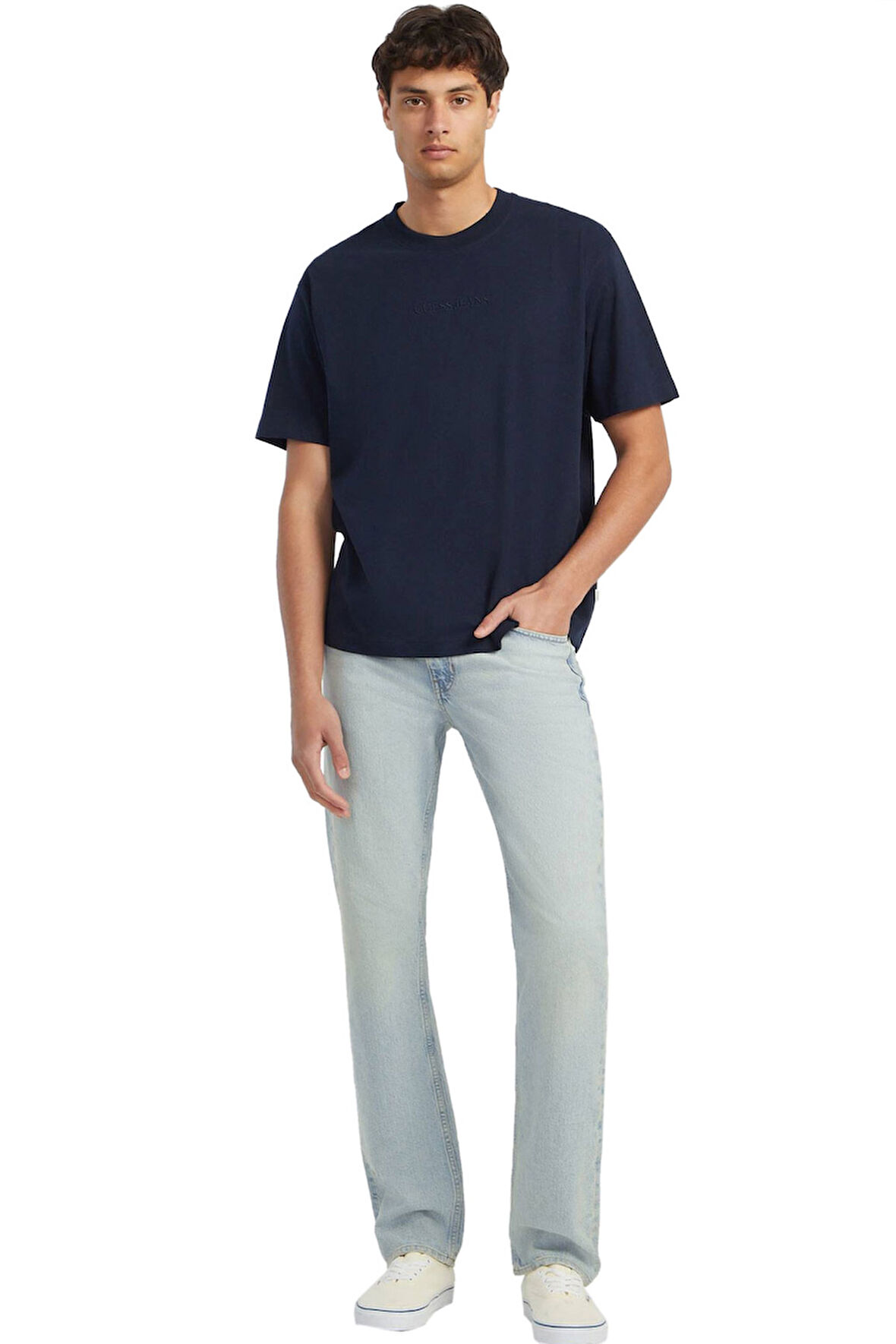 Erkek GJ SS CN OS Logolu Pamuk T-Shirt – Lacivert | L