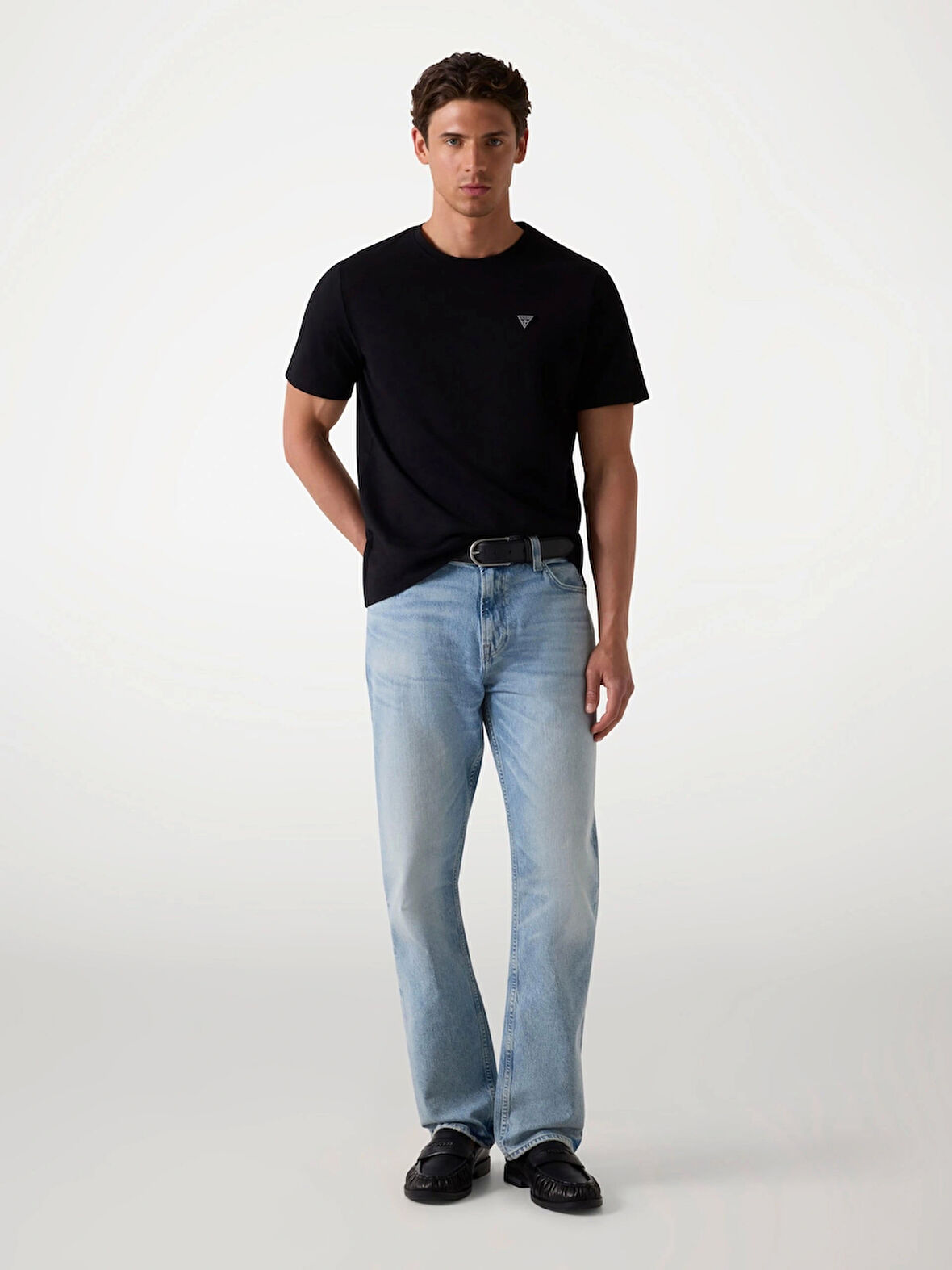 Guess Erkek Siyah Patch Detaylı Tişört