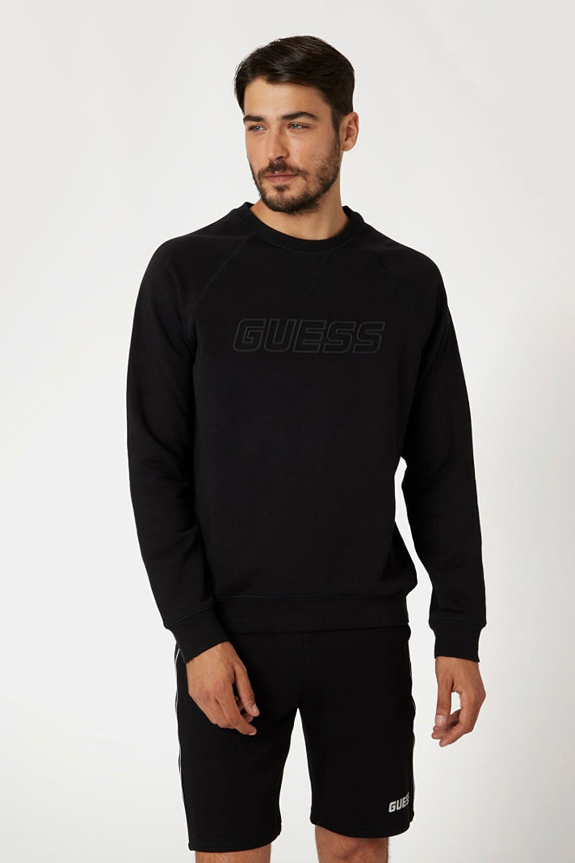 Erkek NEW ALDWIN CN Önü Logolu Sweatshirt - Siyah  | XL