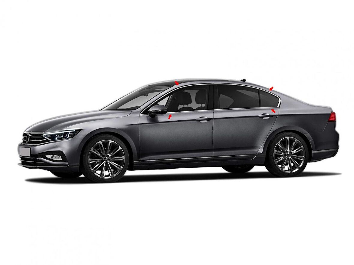 S-Dizayn VW Passat B8.5 Krom Cam Çerçeve 8 Parça 2019 ve Üzeri S-Dizayn
