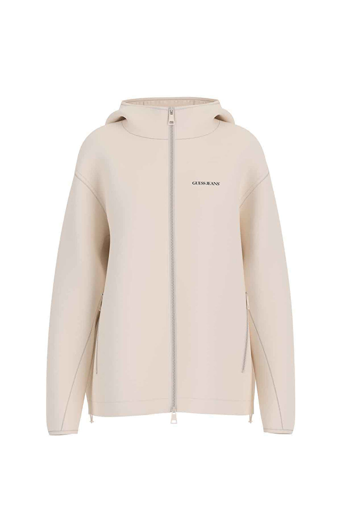 Kadın GJ Packable Windbrea Fermuarlı Sweatshirt - Krem | S