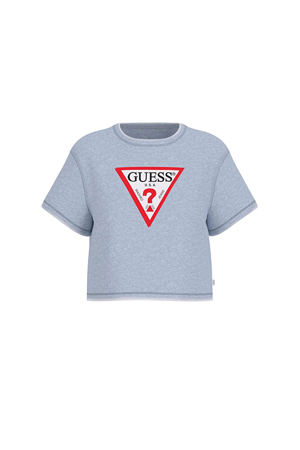 Kadın GJ SS Üçgen Logolu Boxy Iconic T-Shirt - Açık Mavi | S