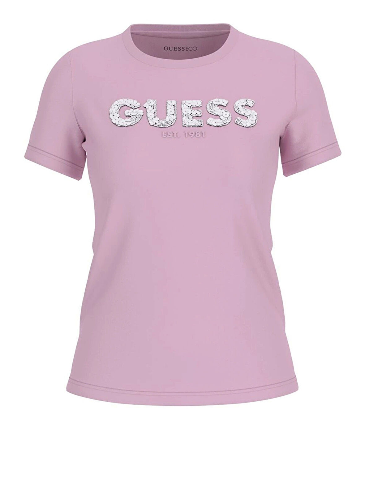 Guess Kadın Pembe  Baskılı T-Shirt