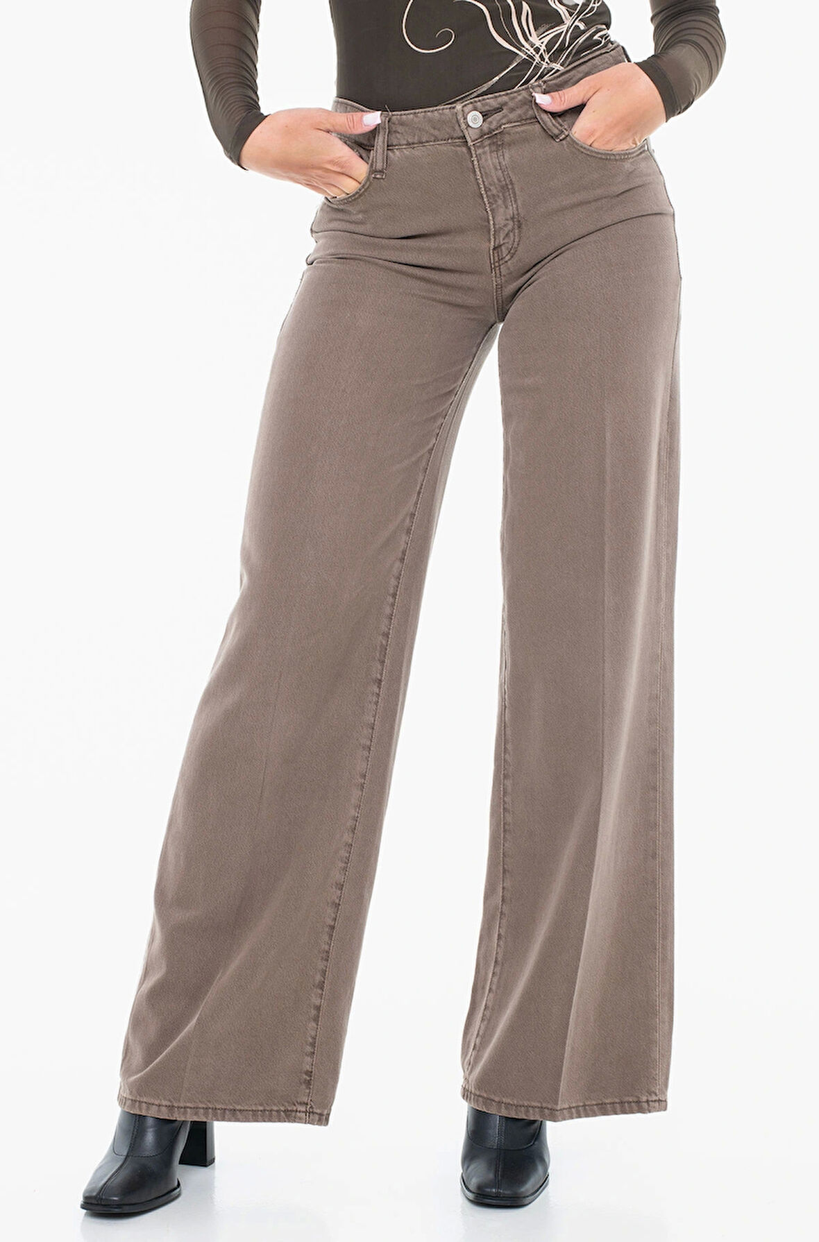 Guess Sexy Palazzo Kadın Çok Renkli Palazzo Fit Pantolon W5RA96WFD53-FN8J