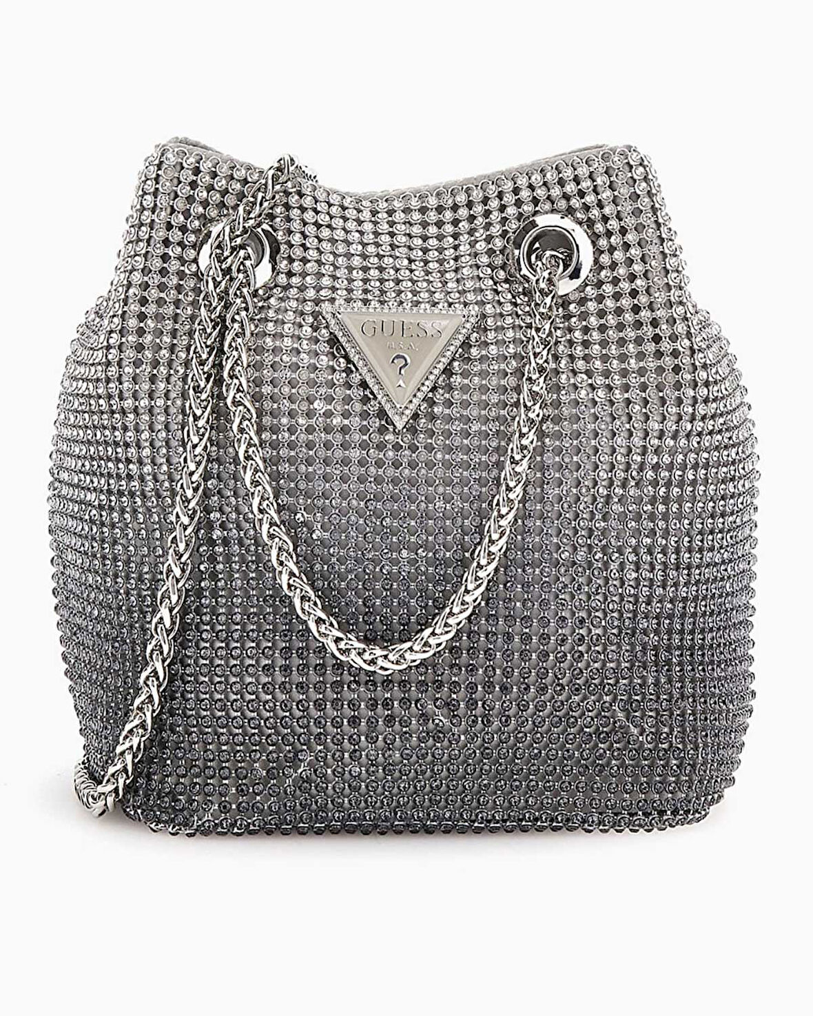 Guess Zalina Pouch Gümüş Taş Detaylı Omuz Çantası