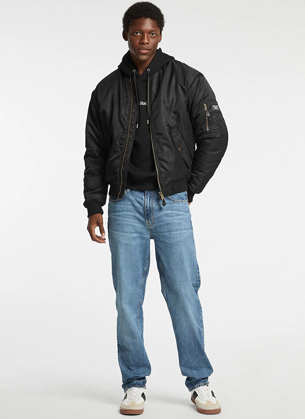 Guess Jeans Siyah Erkek Mont M5RL81WHAA2-JBLK Gj Bomber Erkek Bo