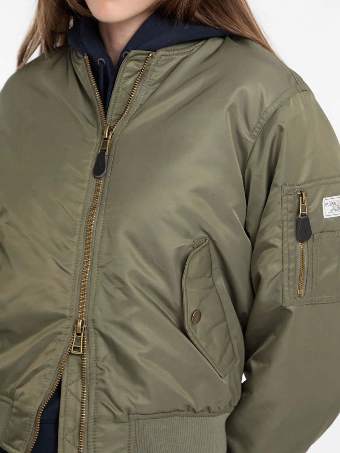 Guess Gj Bomber Kadın Haki Bomber Ceket W5RL81WHAA2-G8EV