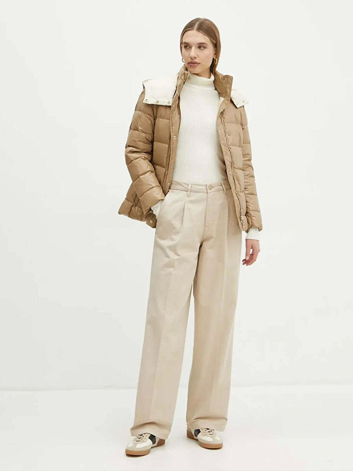 Guess Jeans GJ WIDE LEG TROUSER Kadın Krem Pantolon W4BB44WGCV2-G053