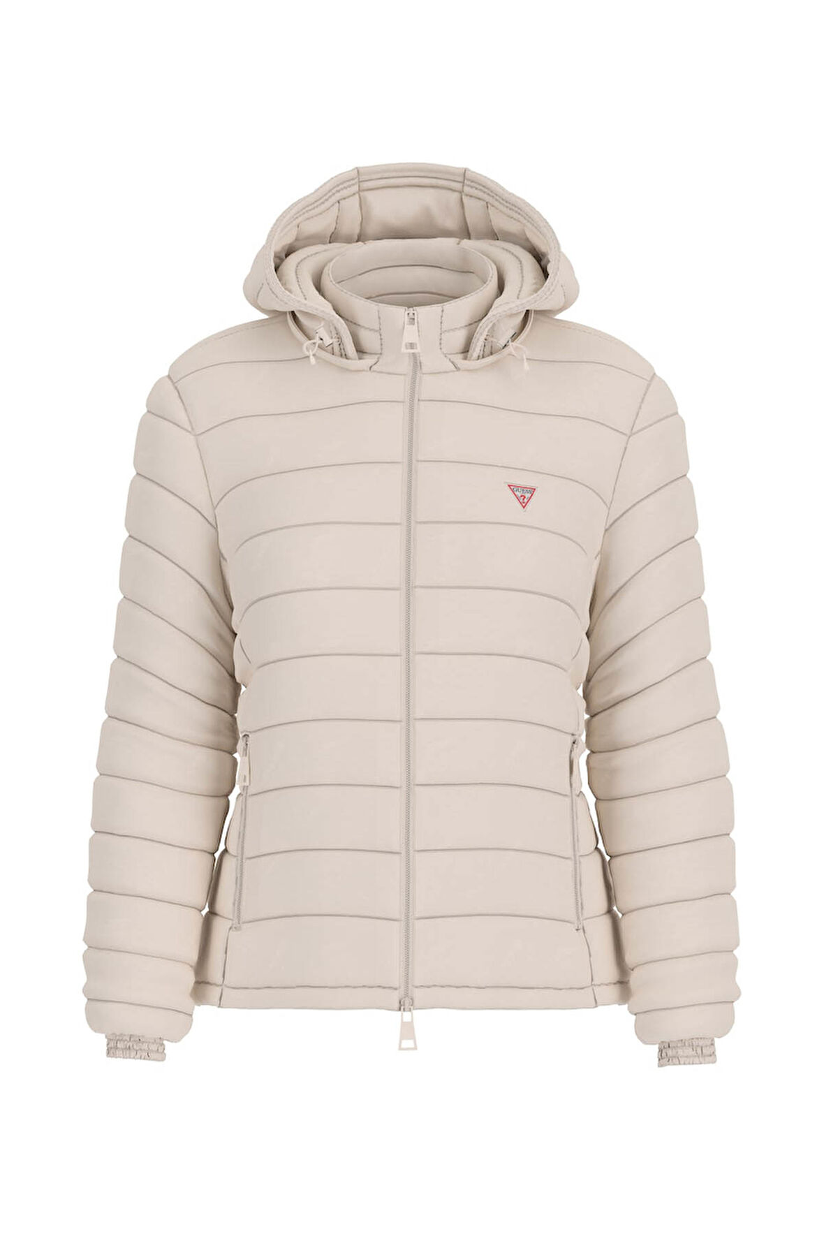 Kadın Gj Hooded Puffer Mont - Krem | L