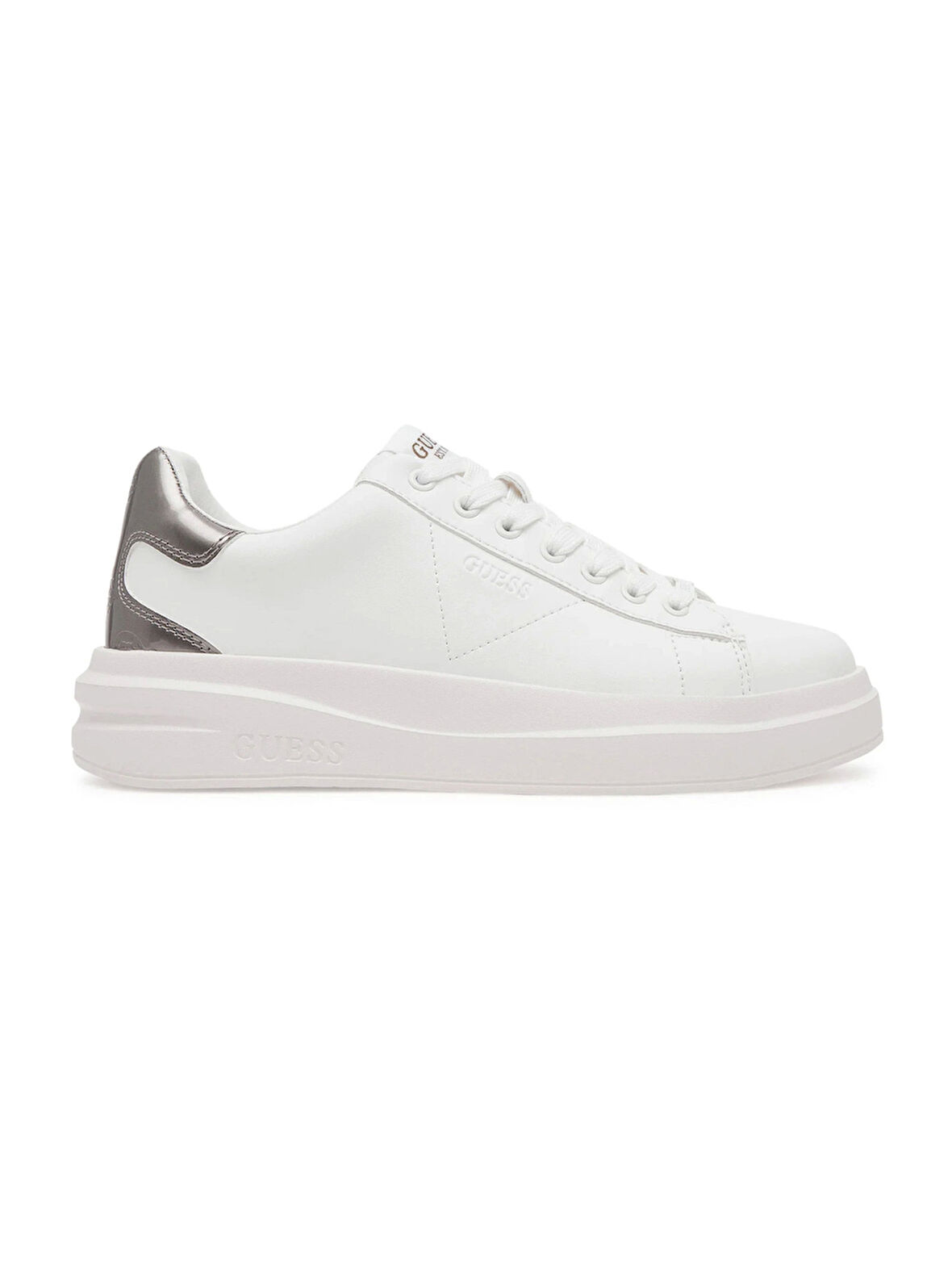 Guess Kadın Elbina Beyaz Metalik Sneaker