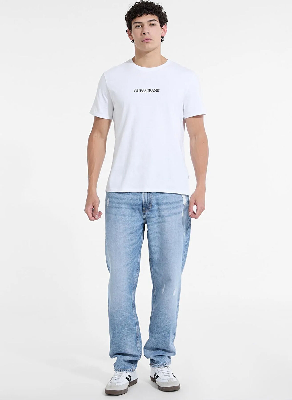 Guess Jeans Normal Bel Relaxed Mavi Erkek Denim Pantolon M5YA90D5R2A-GJED Guess Jeans Erkek