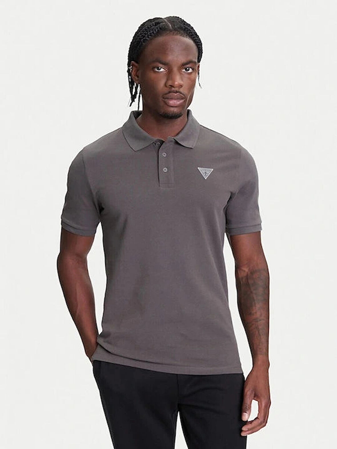 Guess Beppe Erkek Antrasit Aktif Slim Fit Polo T-Shirt Z5YP02K9WF1-G9I4
