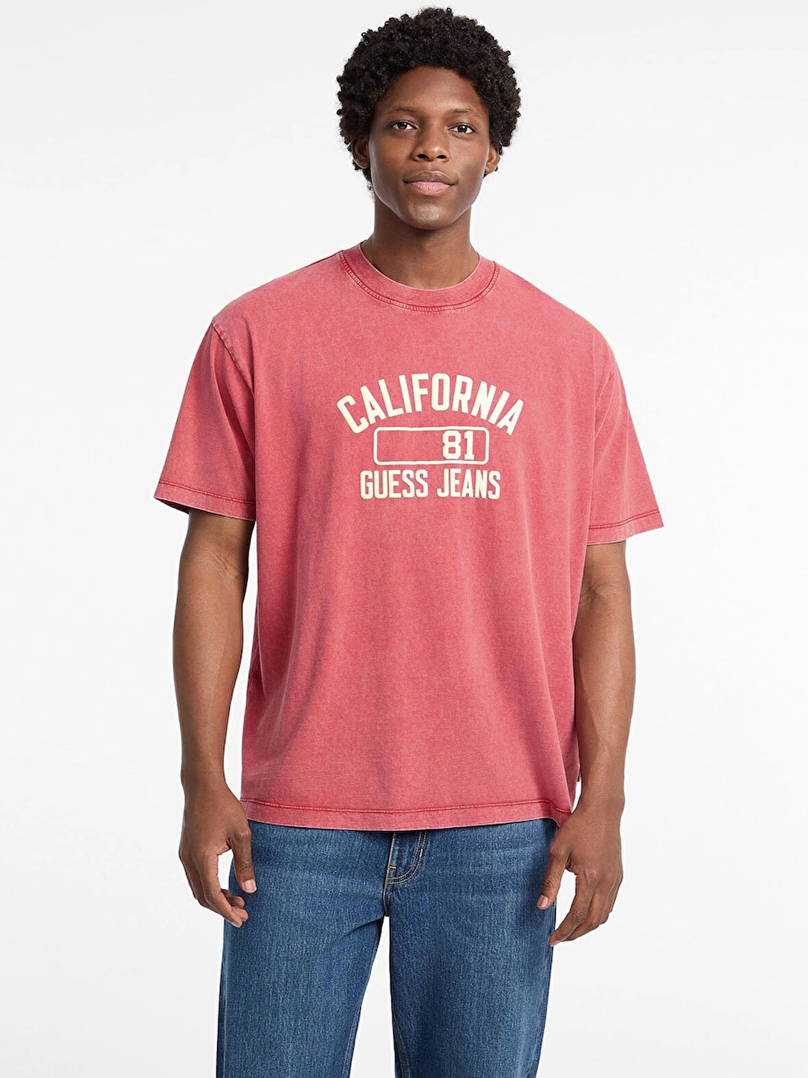 Guess Jeans Erkek Kırmızı Oversize Fit T-Shirt M5YI52K8HM0-G585
