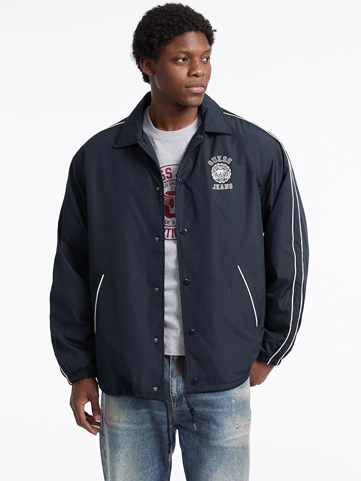 Guess Jeans Erkek Lacivert Ceket M5YL20WHF02-A71W