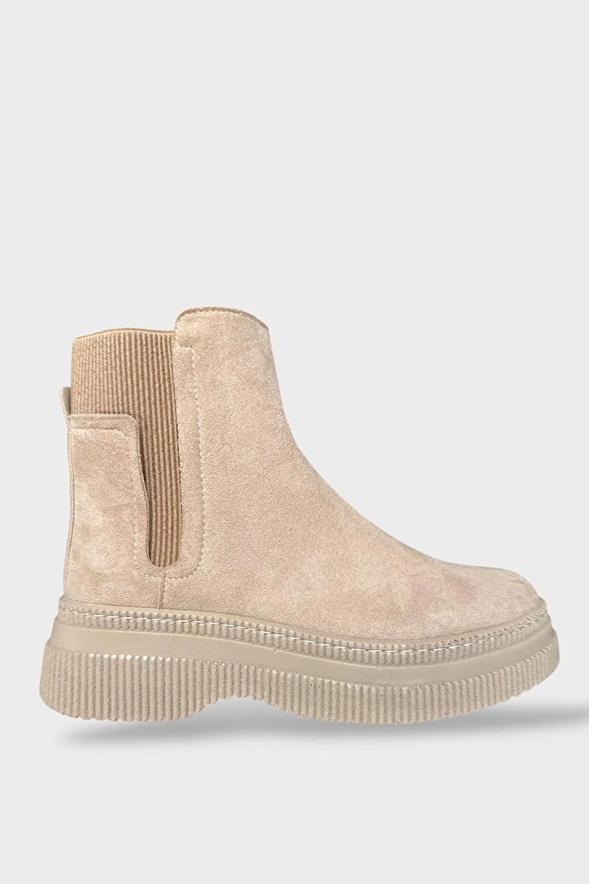 Yandan Lastikli Günlük Kadın Süet Bot BEJ