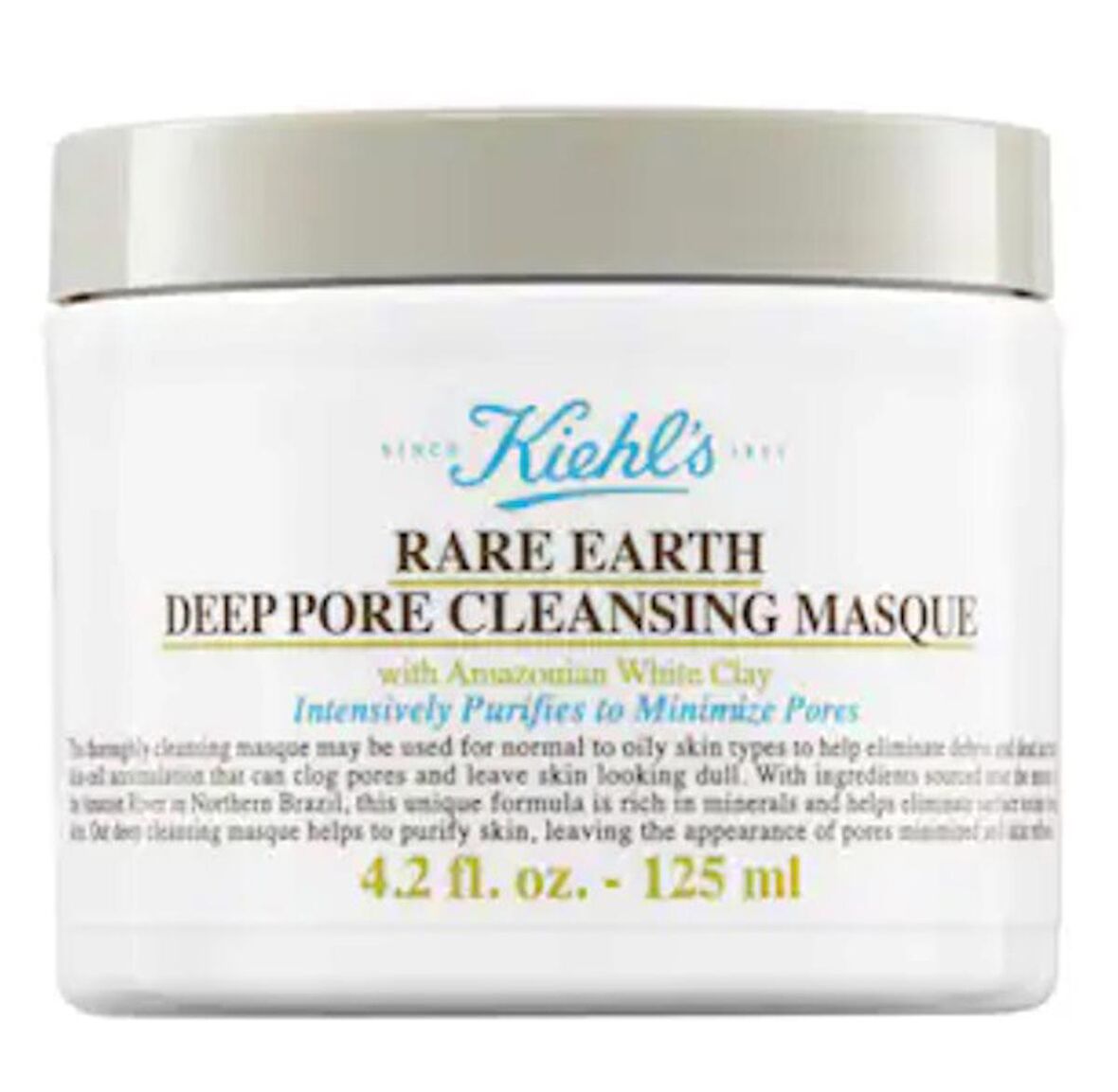 Kiehl's Rare Earth Deep Pore Cleansing Masque 125 ml - Beyaz Kil Ile Gözenekleri Derinlemesi Arındrr