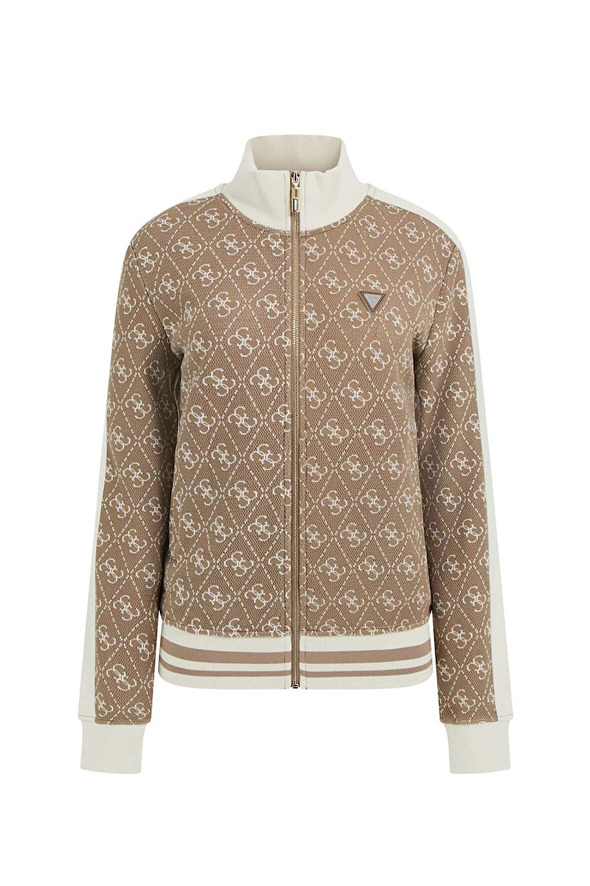 Kadın Rhombus Aktif Sweatshirt - Bej | M