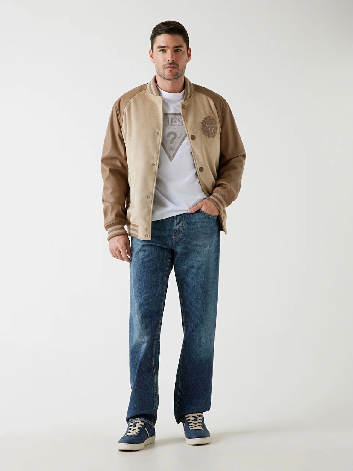 Guess Varsity Erkek Çok Renkli Bomber Ceket M5BL2BK1062-FN47