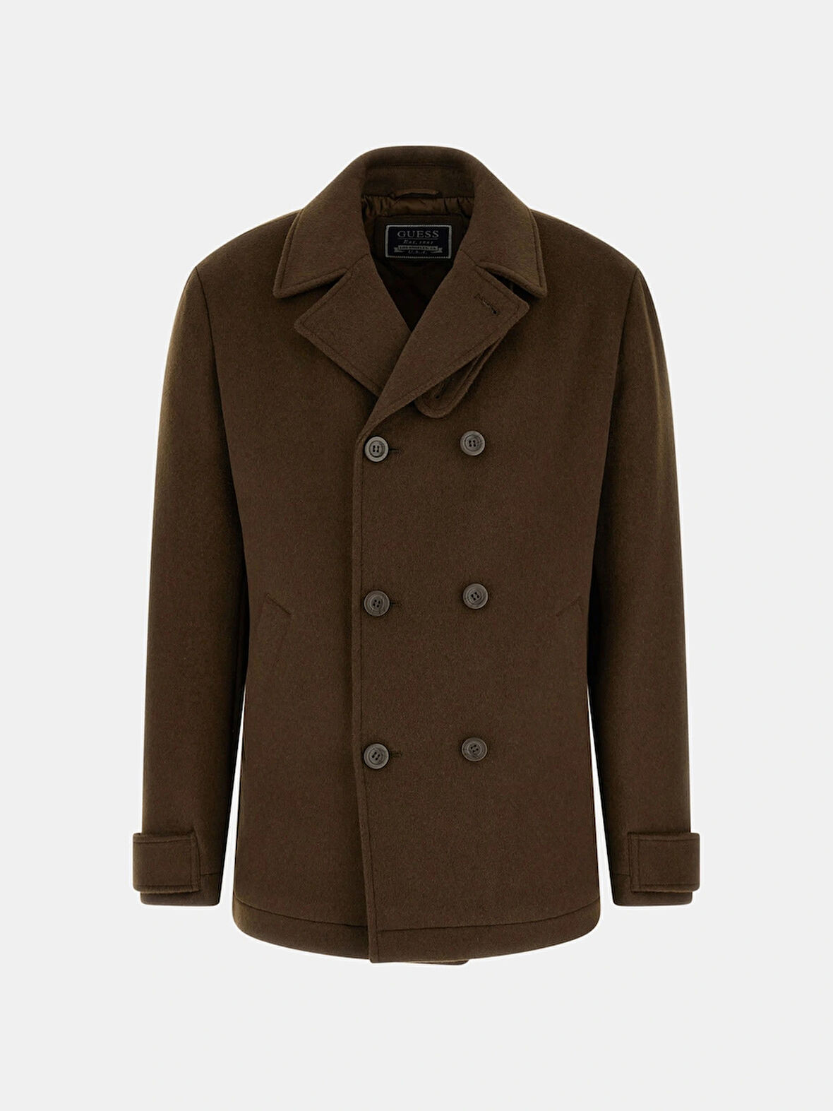 Guess Peacoat Erkek Kahverengi Yün Karışımlı Kaban M5BL2JW2242-A12G