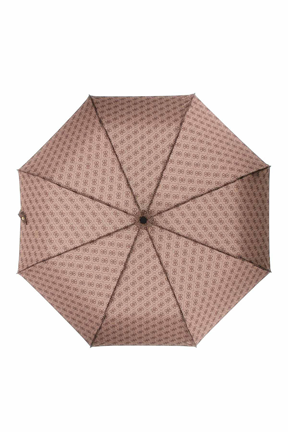 Kadın Monogram Desenli Katlanabilir Şemsiye - Kahverengi | undefined