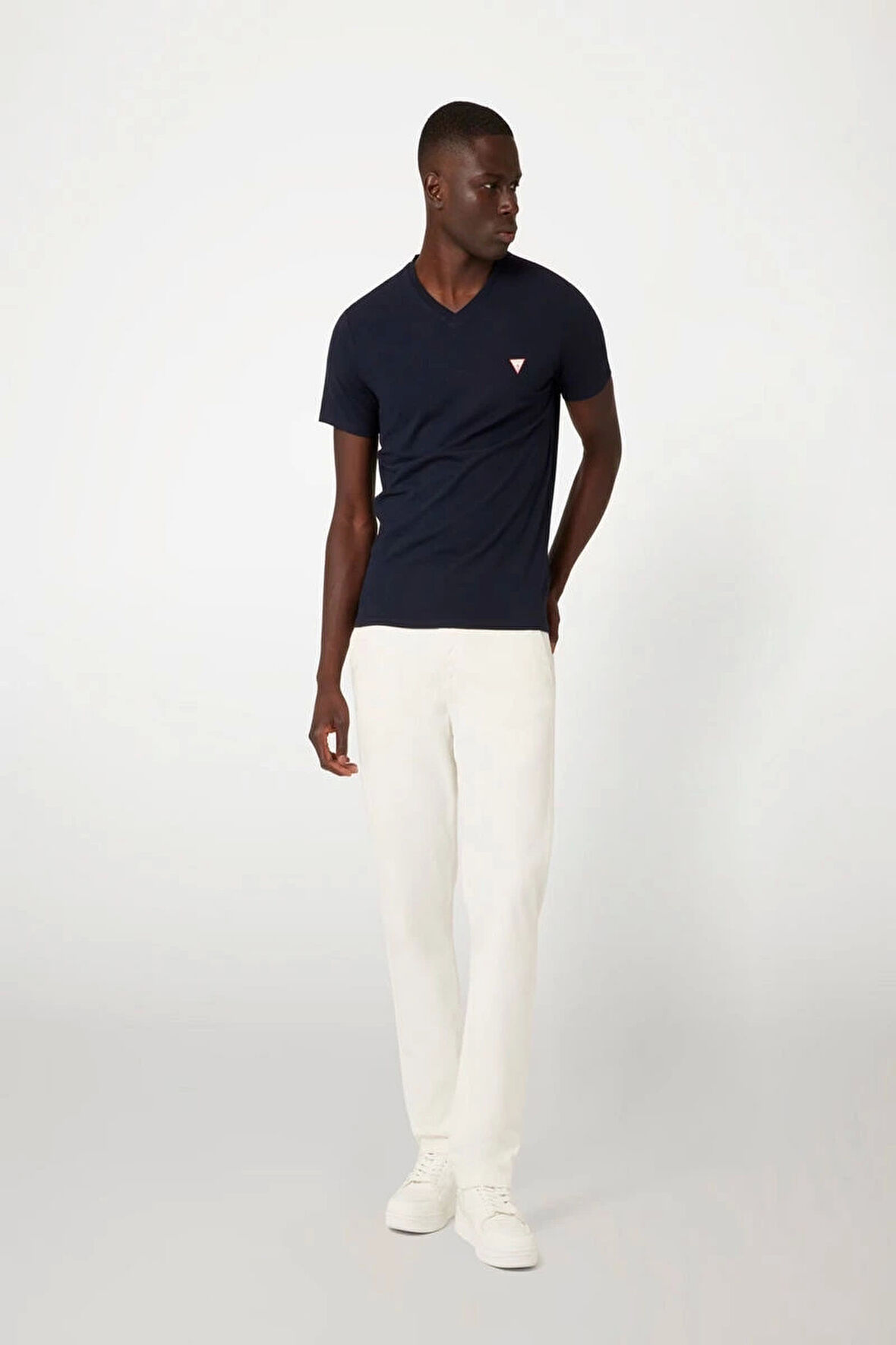Guees Erkek Lacivert Slim Fit T-Shirt