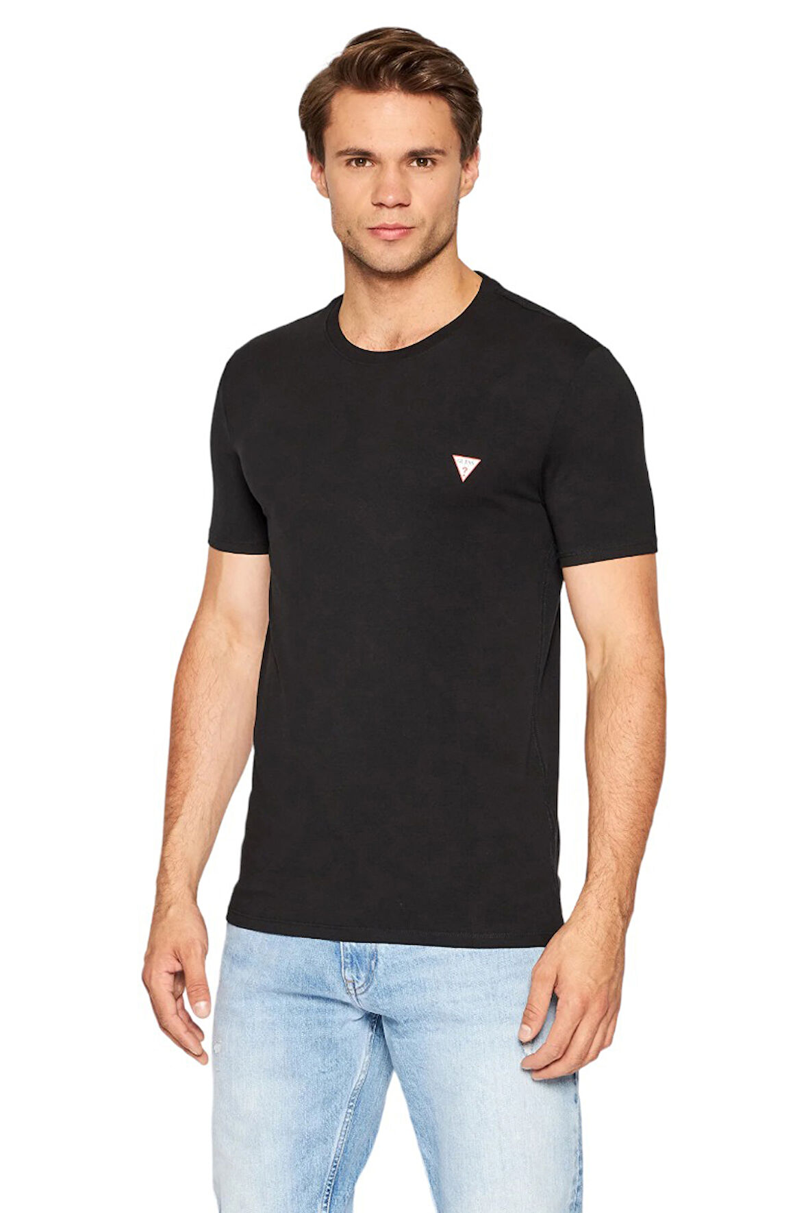 Erkek Guess CN SS CORE T-Shirt - Siyah  | XXL