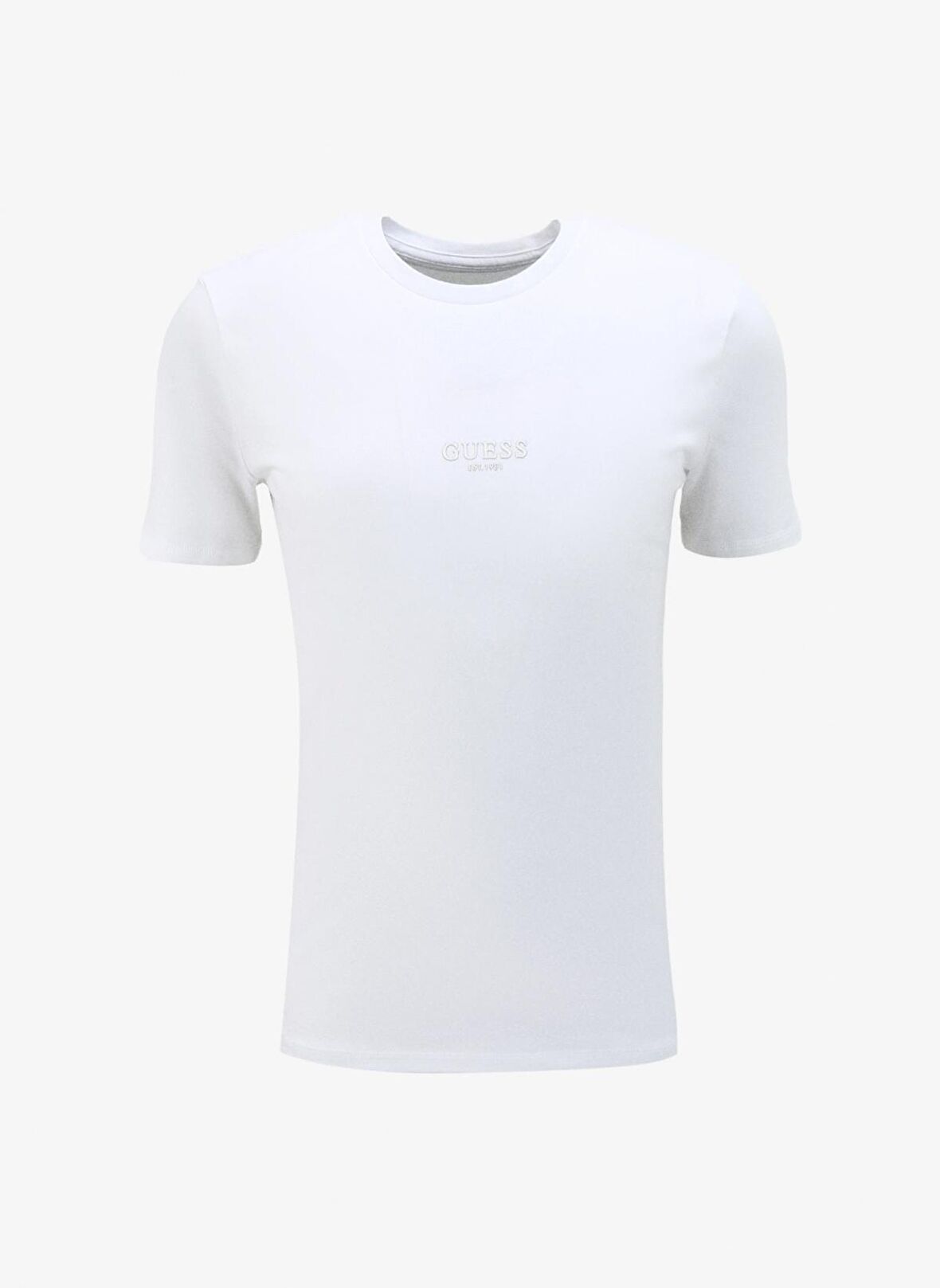 Guess Bisiklet Yaka Düz Beyaz Erkek T-Shirt M2YI72I3Z14G011_AIDY CN SS TEE - MI