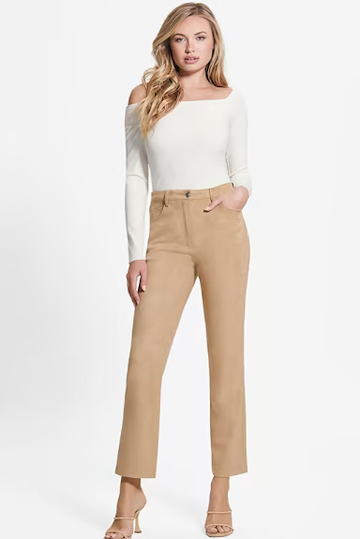 Kadın Saten Pantolon - Camel | XL