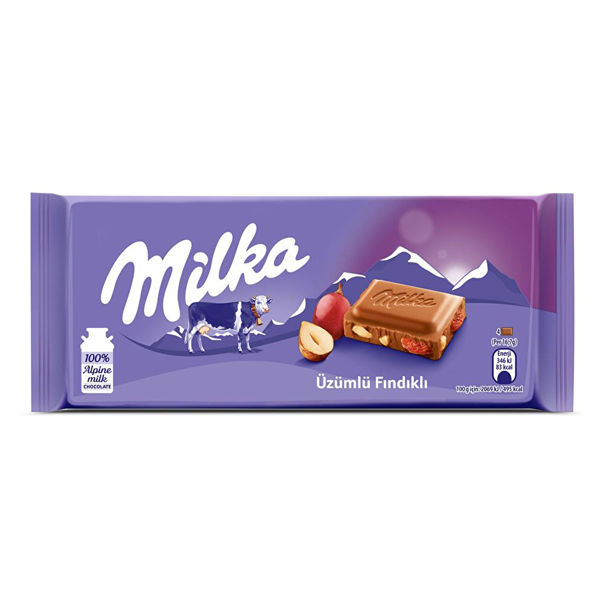 Milka Tablet Üzüm Fındıklı Çikolata 80 Gr