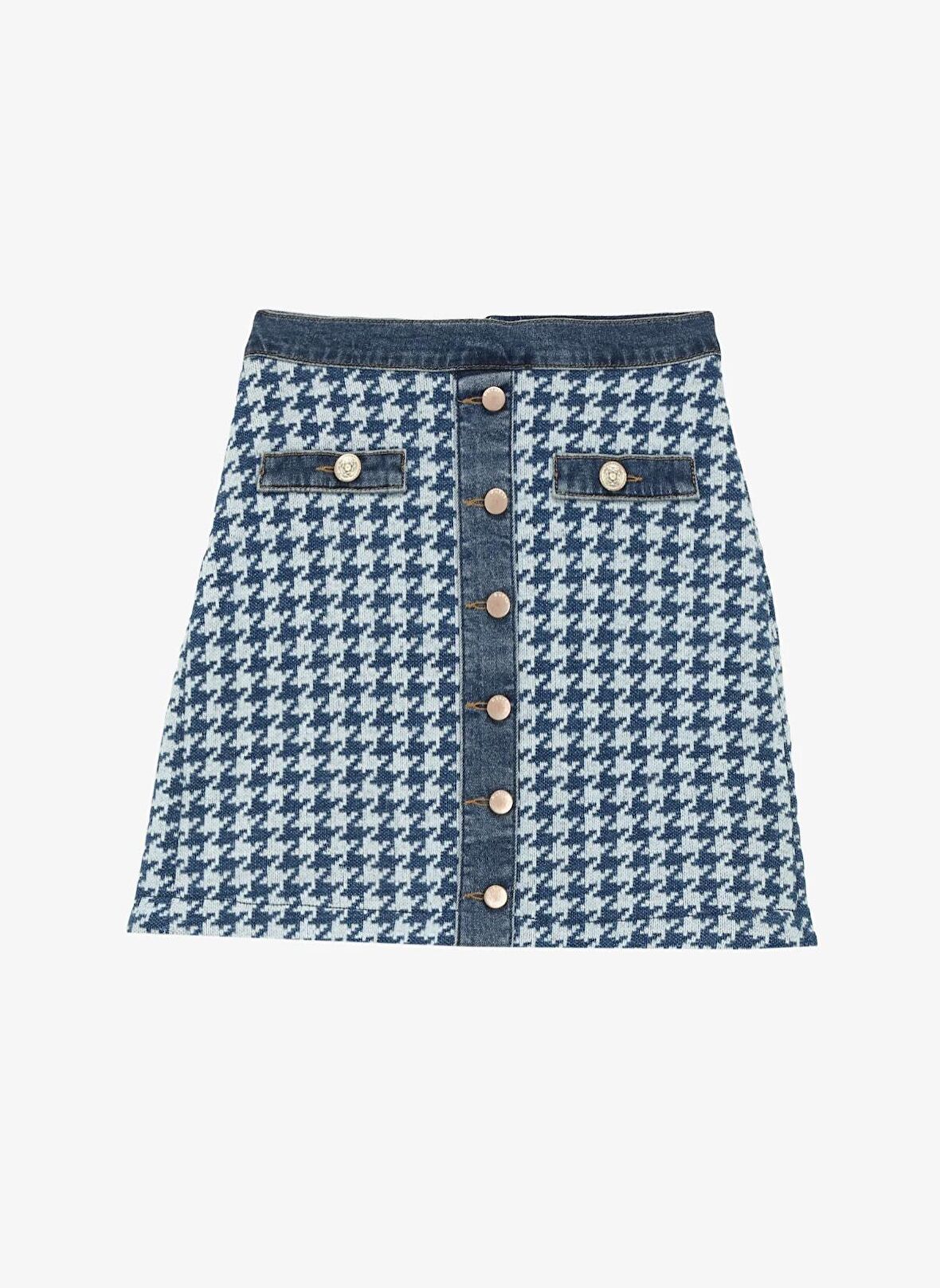 Guess Normal Bel Mavi Kadın Standart Etek W4RD93D59L1-PWAS