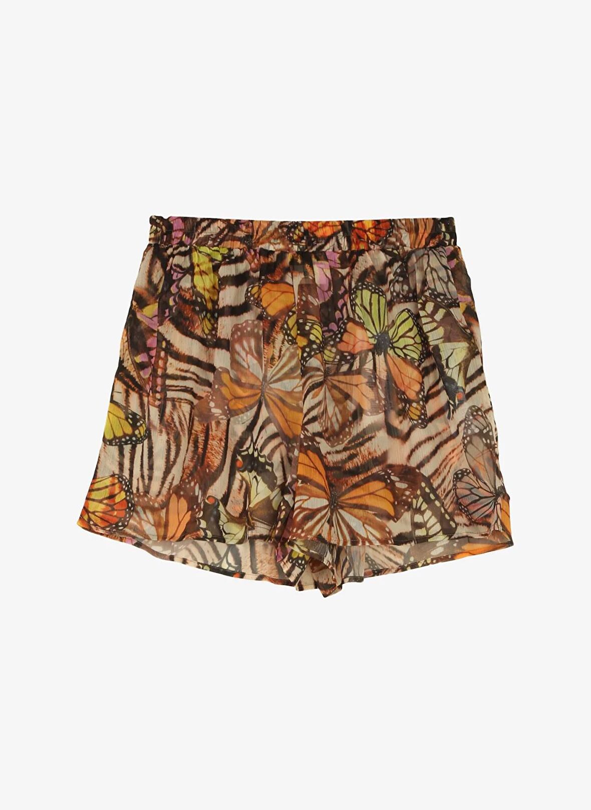 Guess Lastikli Bel Normal Çok Renkli Kadın Şort E4GD02WDW82-P1FZ