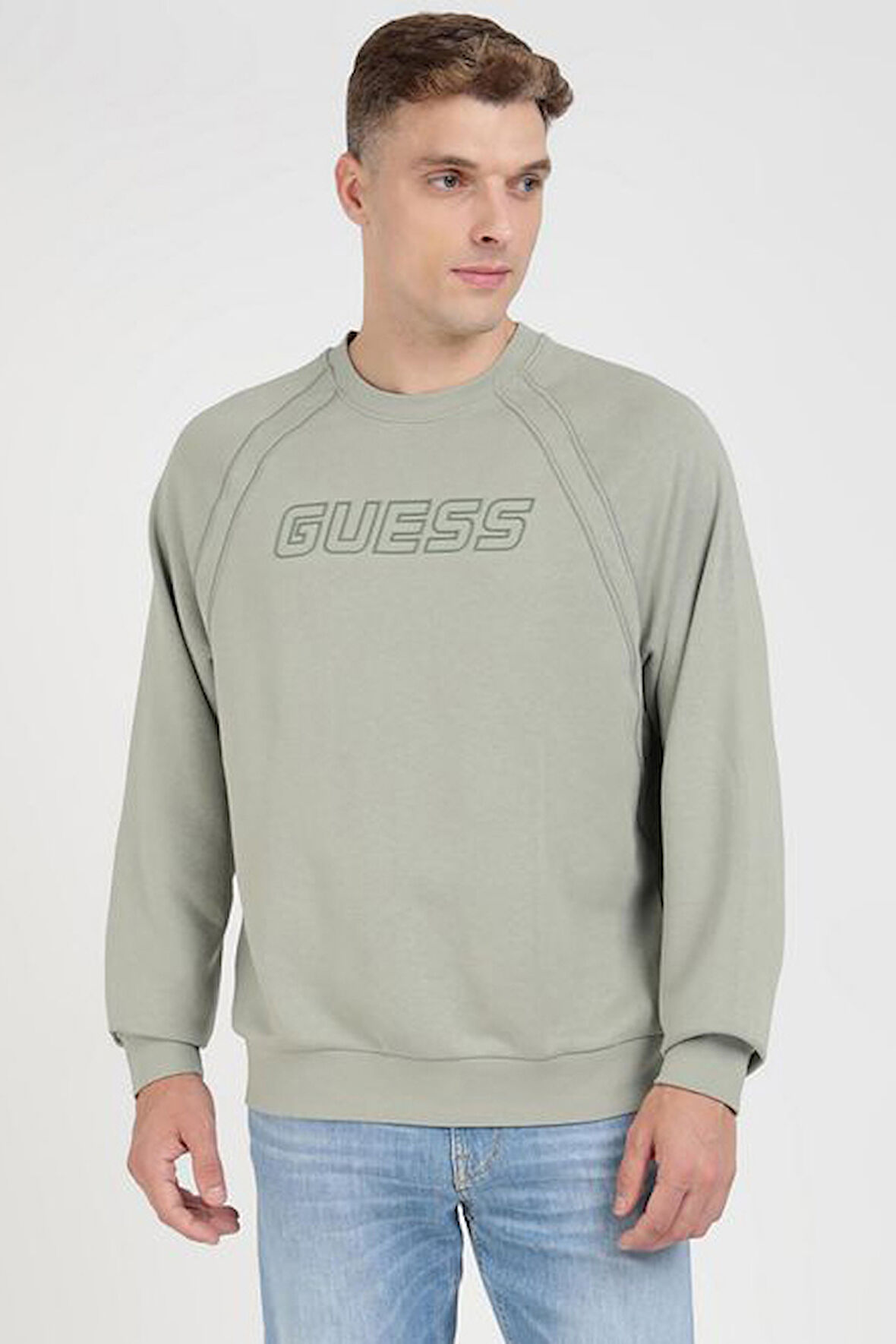 Erkek Henriko Sweatshirt - Yeşil | S