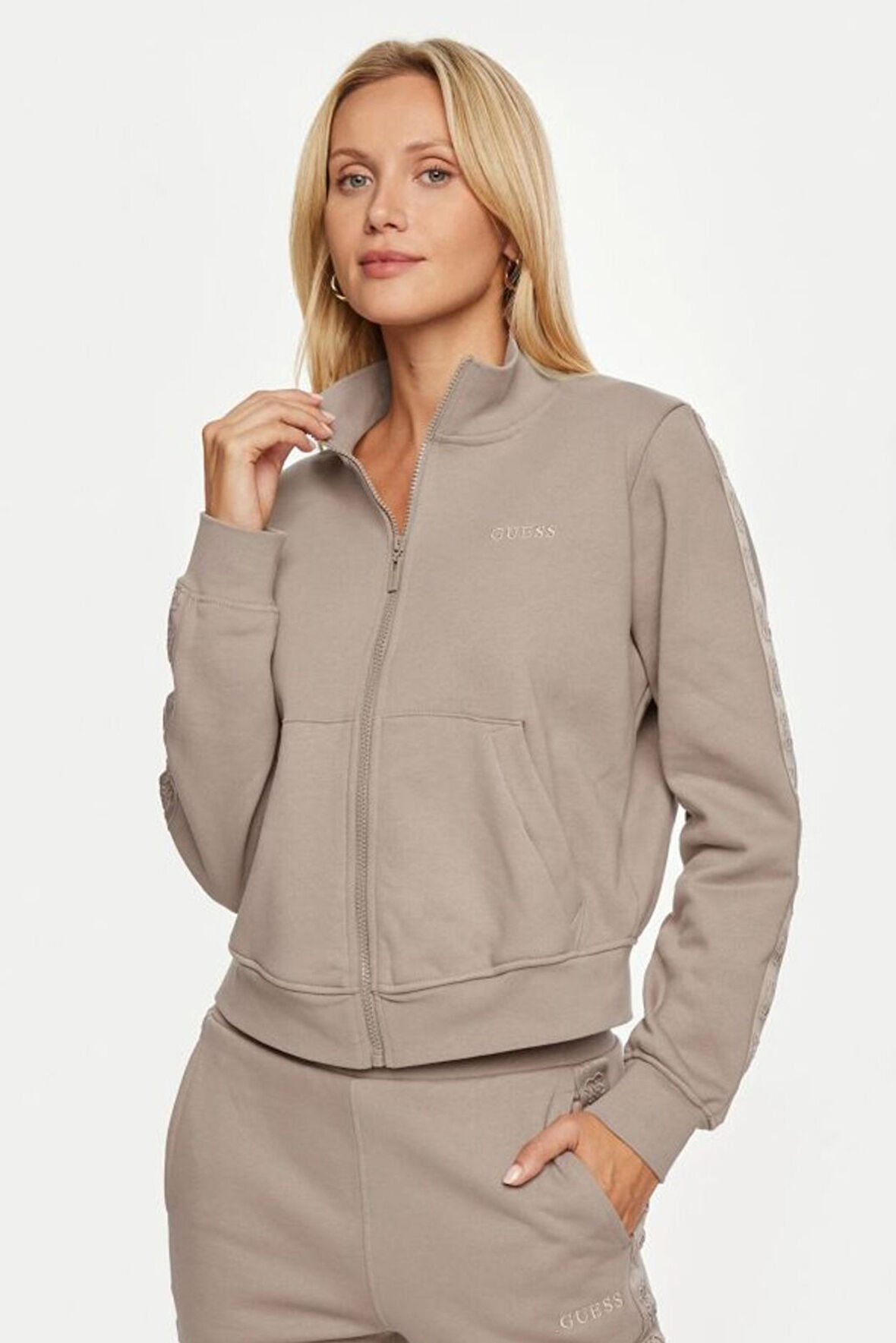 Kadın Stacie Fermuarlı Sweatshirt - Vizon | M