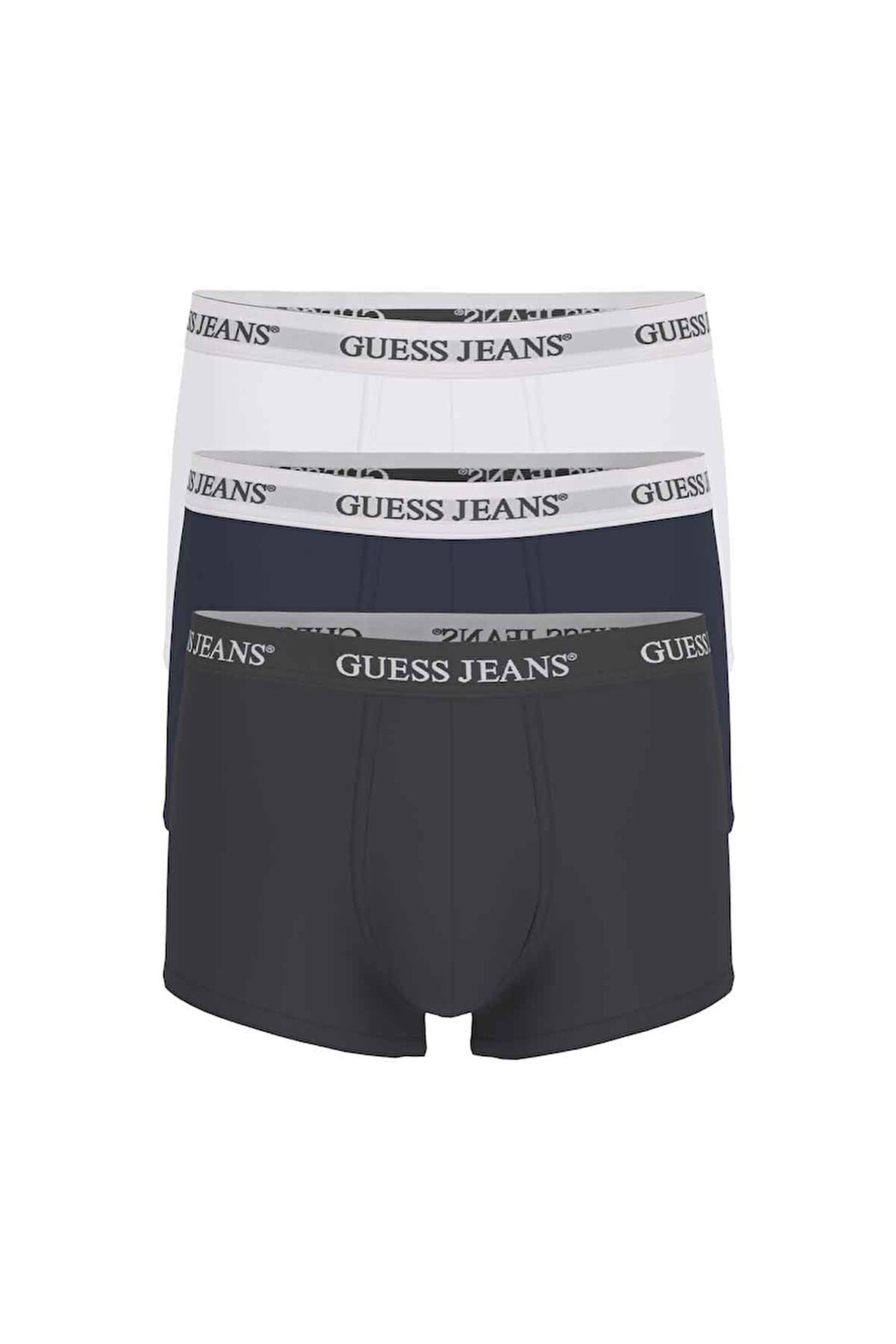 Erkek GJ 3'lü Trunk Boxer - Beyaz Lacivert Siyah | XL