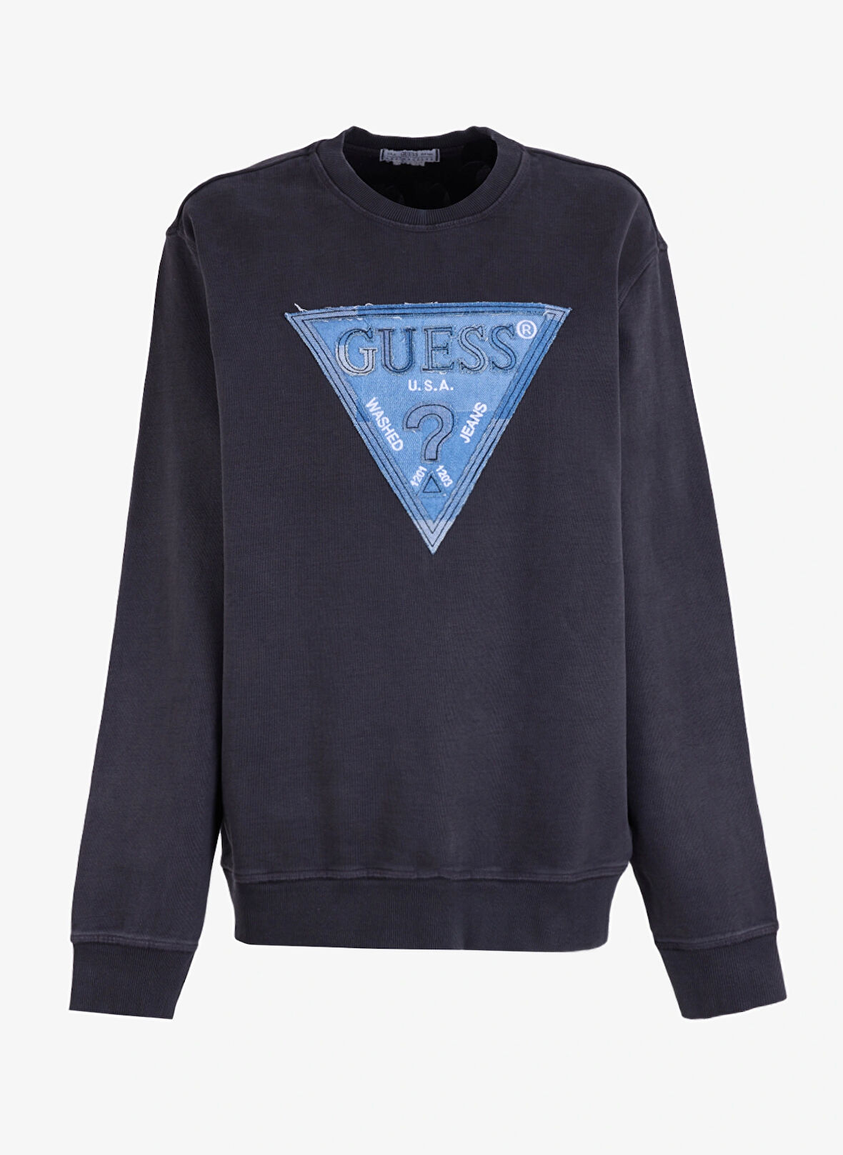 Guess Siyah Erkek Sweatshırt M4BQ17KCIF1JBLK TRIANGLE PATCH CN S