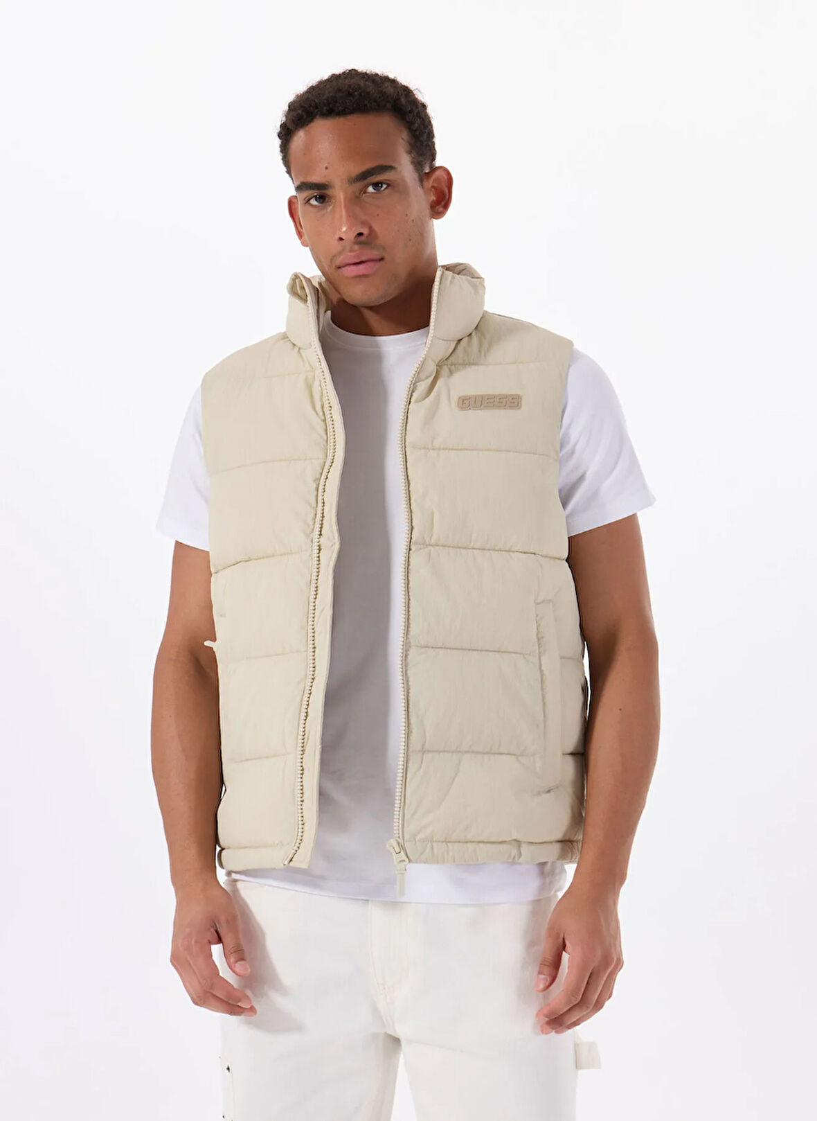 Guess Z5RL00WGTN0G9H6 ROHAN QUILTED VEST Gri Standart Desenli Erkek Yelek