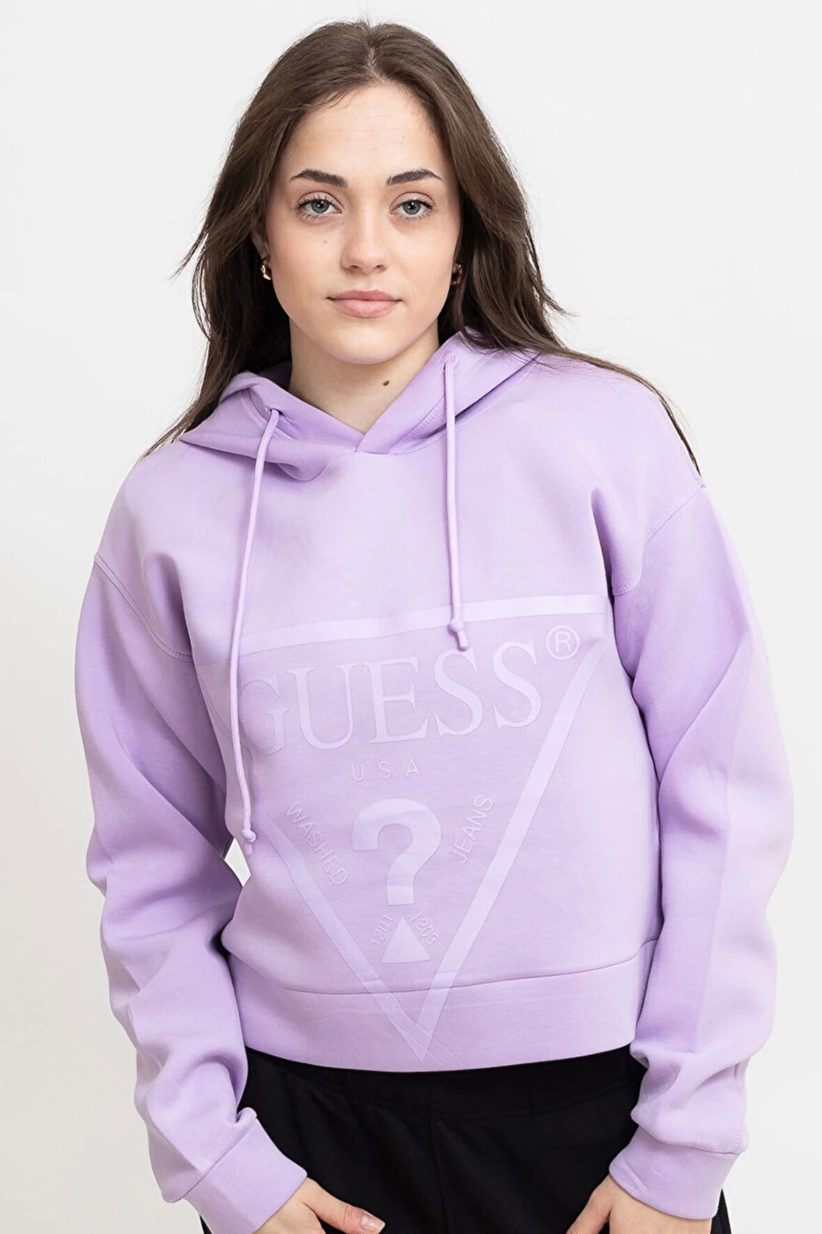 Guess Kadın Mor Alisa Scuba Sweatshirt
