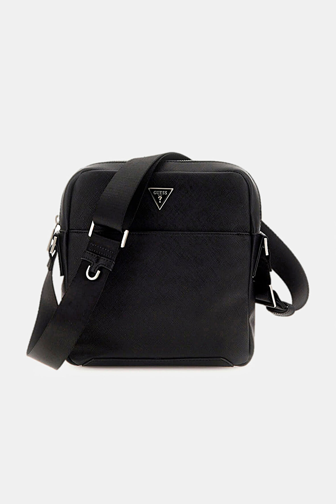 Erkek Saffiano Omuz Çantası - Siyah | undefined