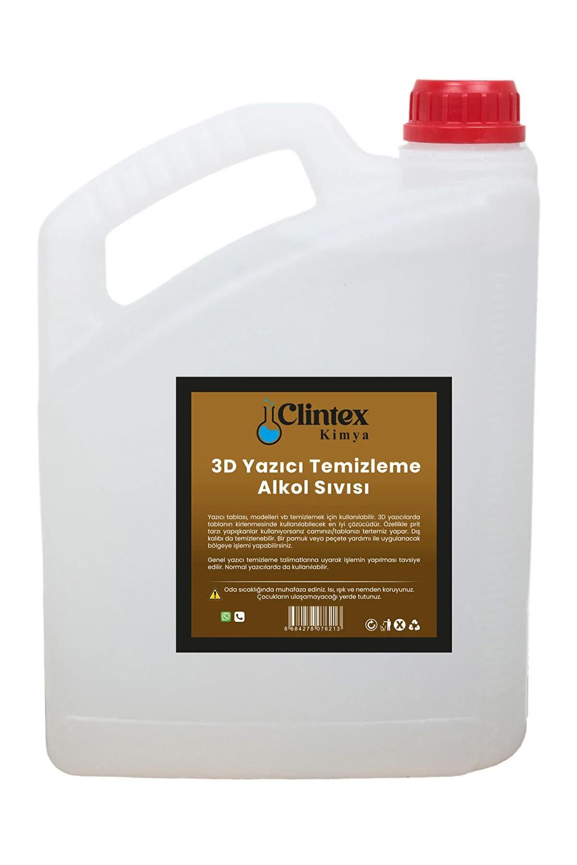 Clintex Kimya 3d Yazıcı Temizleme Alkol Sıvısı 3 Lt