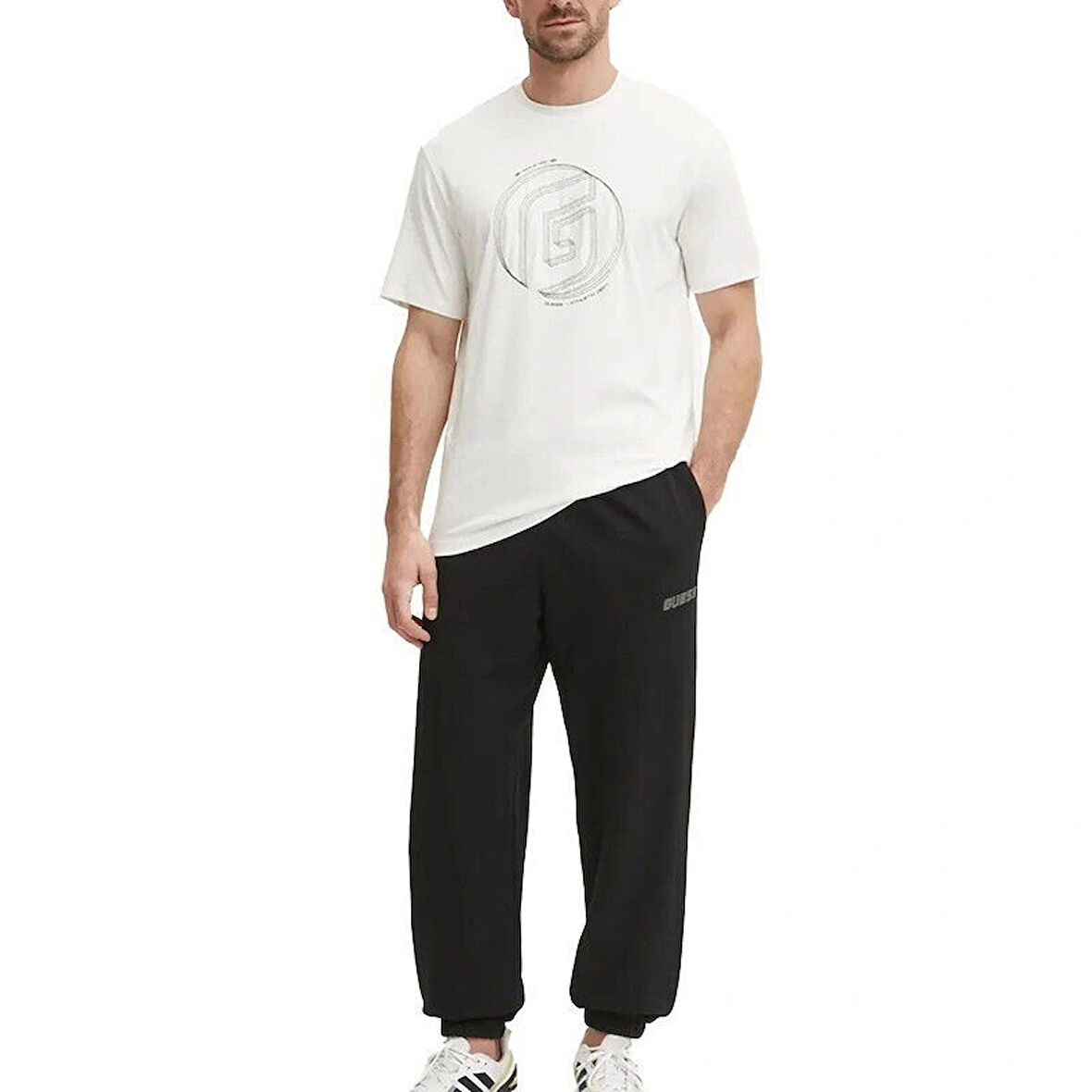 Guess KEFKA CN t-shirt Erkek Beyaz T-shirt Z5RI01J1314-G018