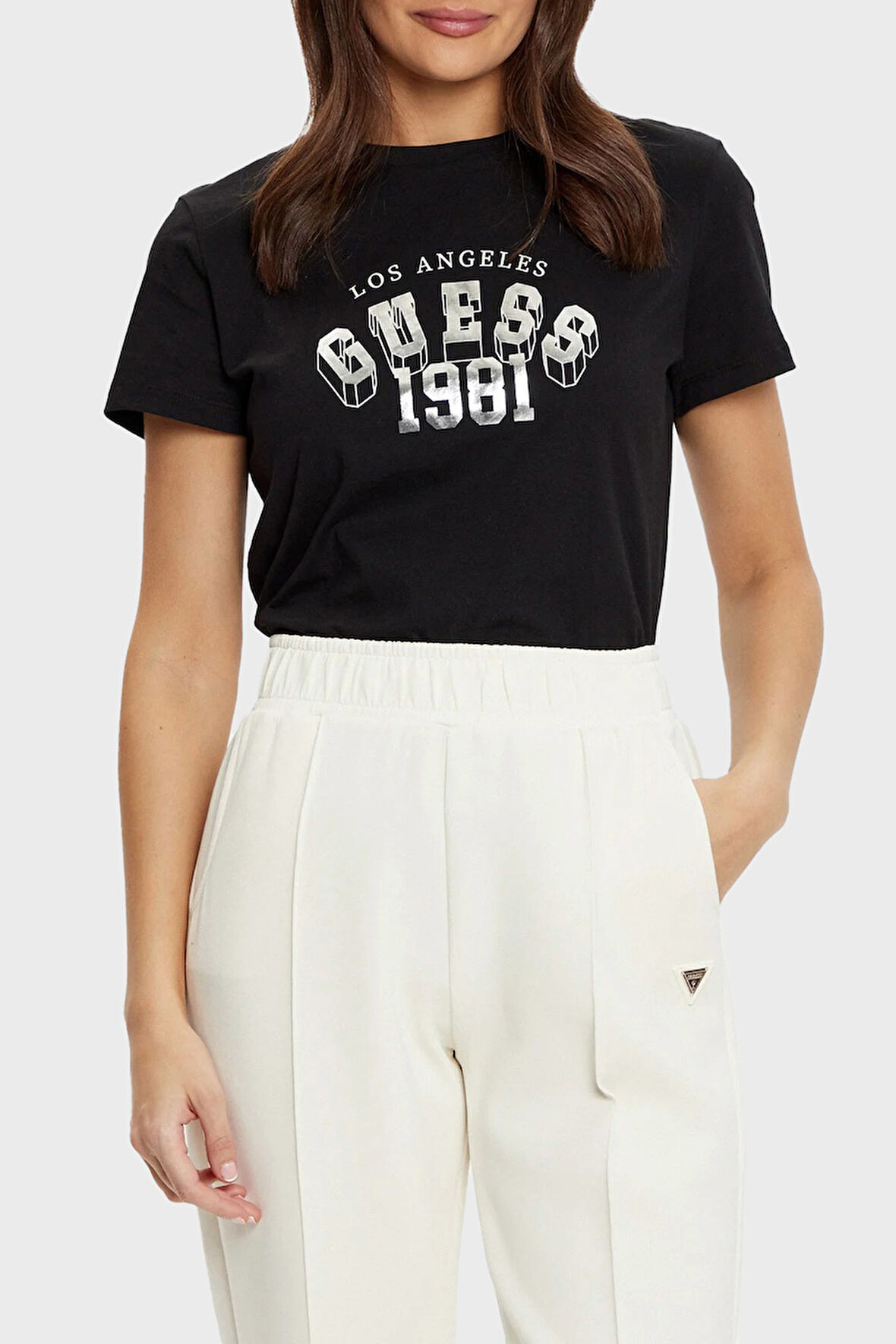 Guess Bayan T Shirt V5RI06 I3Z14 JBLK
