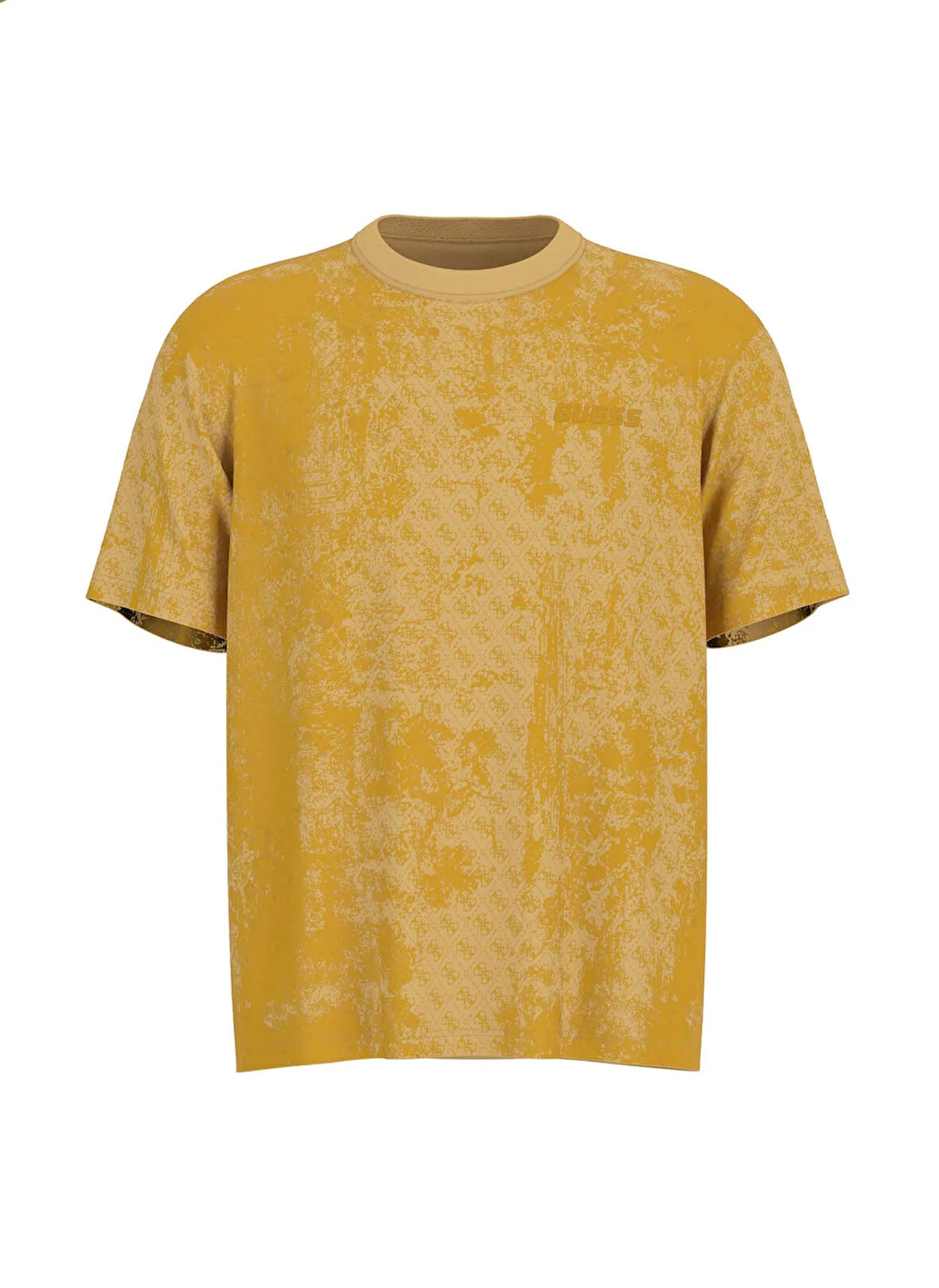Z5RI16I3Z14P23O GOTAM CN T-SHIRT Sarı Yuvarlak Yaka Box Fit Desenli Erkek T-Shirt