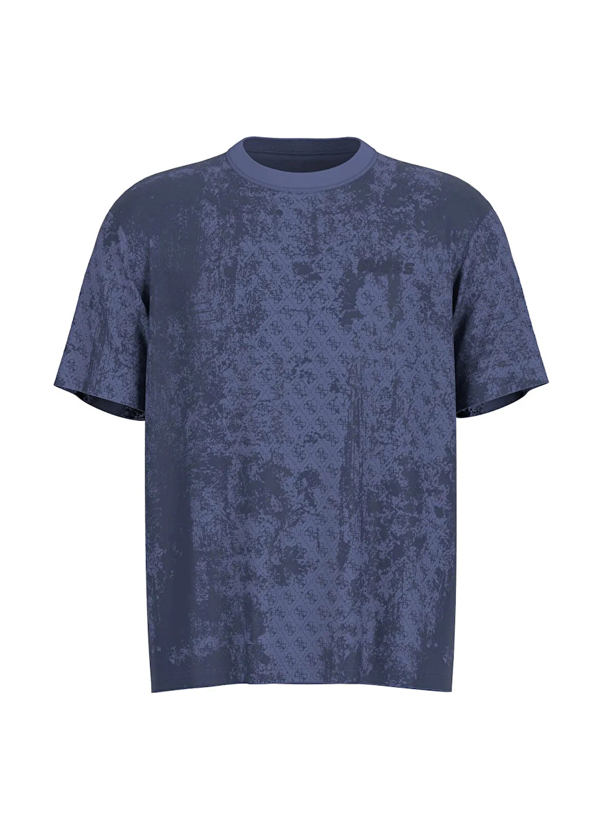 Z5RI16I3Z14P7UJ GOTAM CN T-SHIRT Lacivert Yuvarlak Yaka Box Fit Desenli Erkek T-Shirt