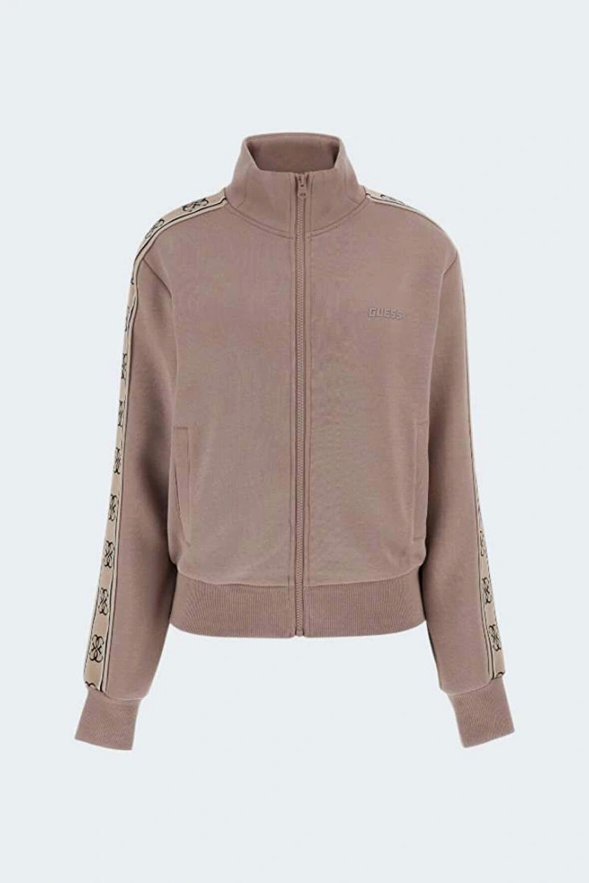 Guess Kadın Pembe Yan Logo Şeritli Ceket