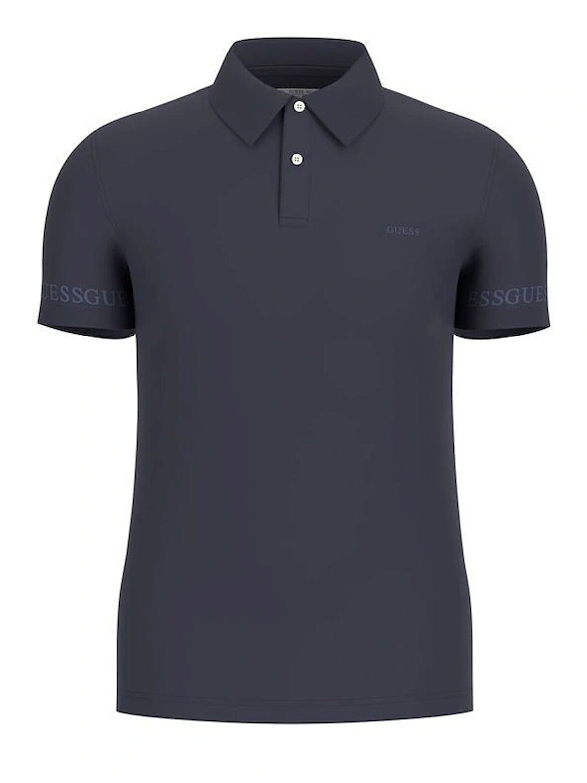 Guess Erkek  Logolu Lacivert T-Shirt