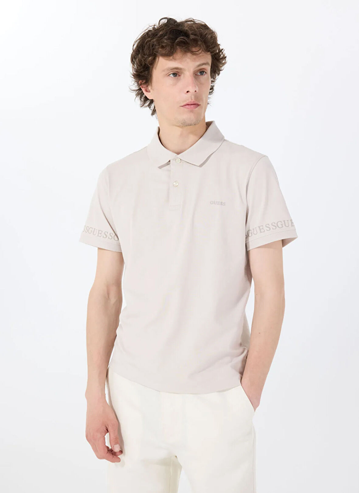 Guess Desenli Mavi Erkek Polo T-Shirt M5RP66J1314G9B8 NOLAN SS POLO