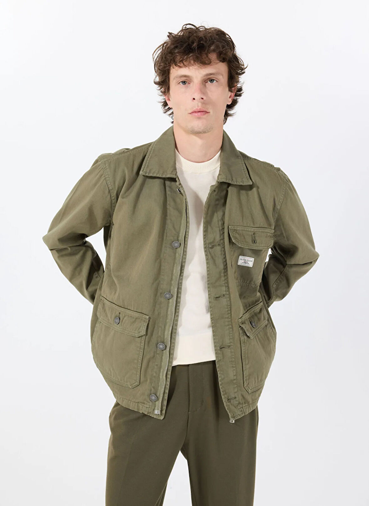 Guess Jeans Standart Haki Erkek Ceket M5RL37WGCV1G8EV GJ PARKA ECO ORG